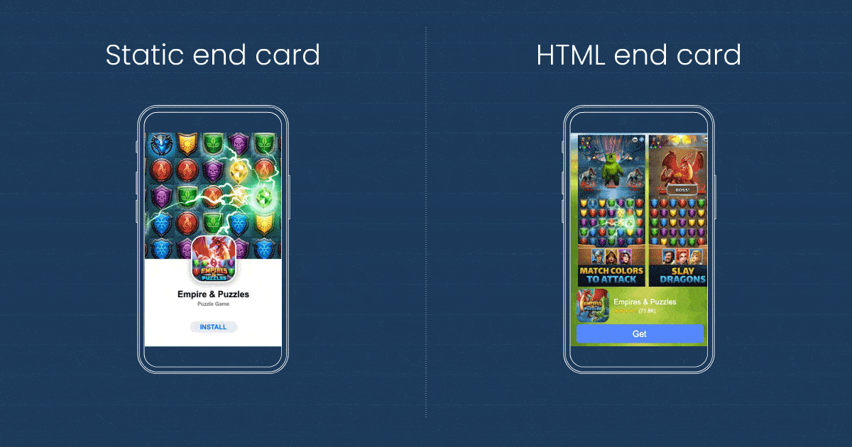 Static v. HTML video end card