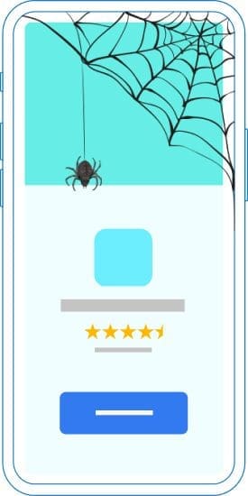 Spider dangling from spider web