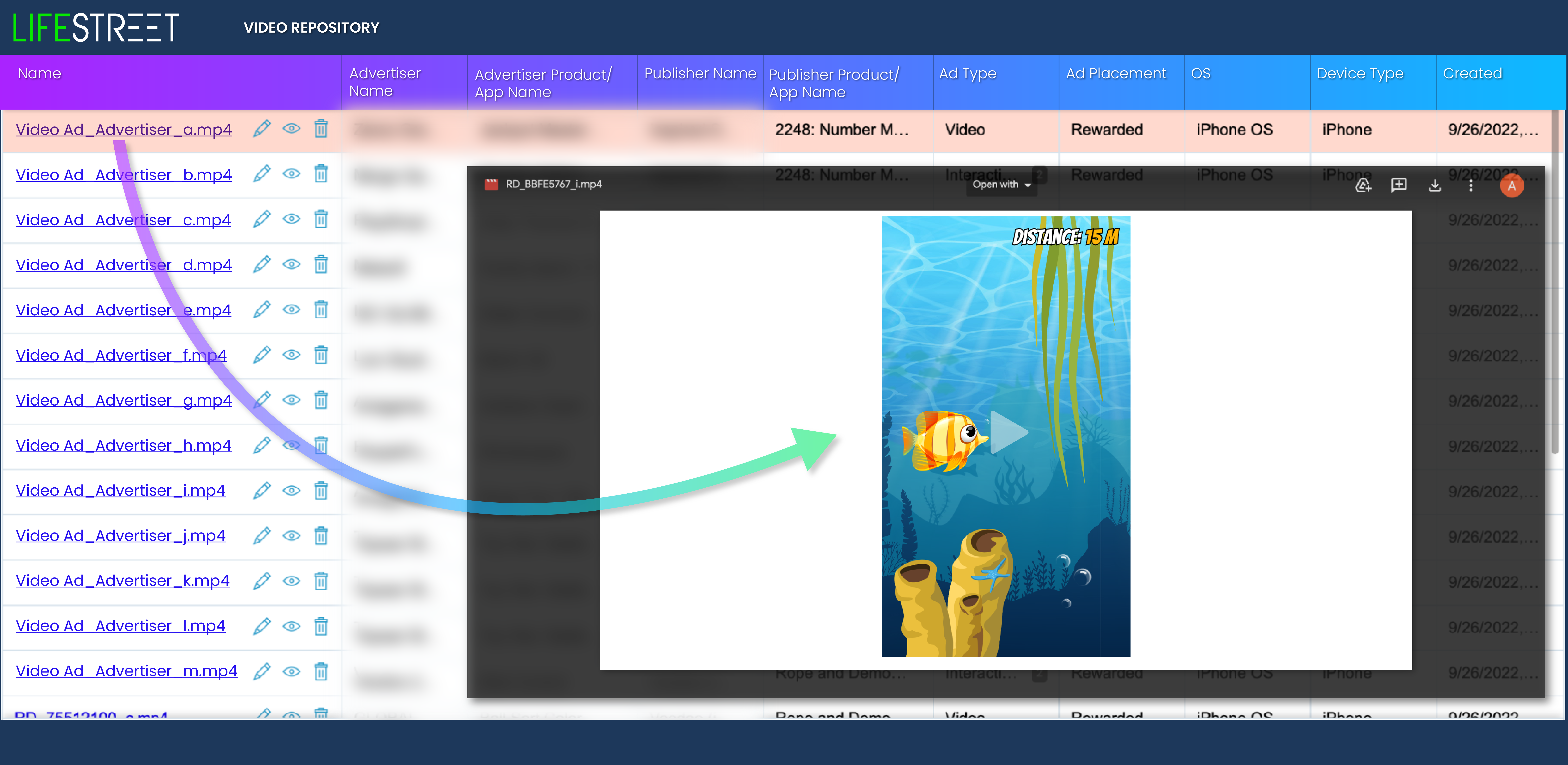 Playable with yellow fish from video repository